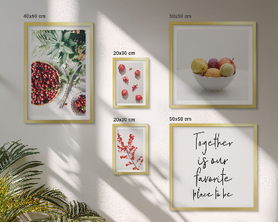 Ensemble de 5 tableaux Compositions de fruits et de plantes