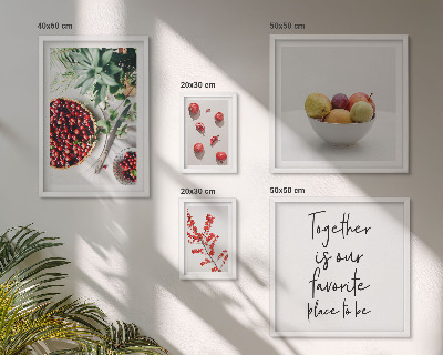Ensemble de 5 tableaux Compositions de fruits et de plantes