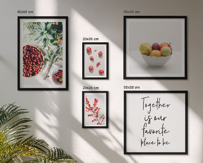 Ensemble de 5 tableaux Compositions de fruits et de plantes