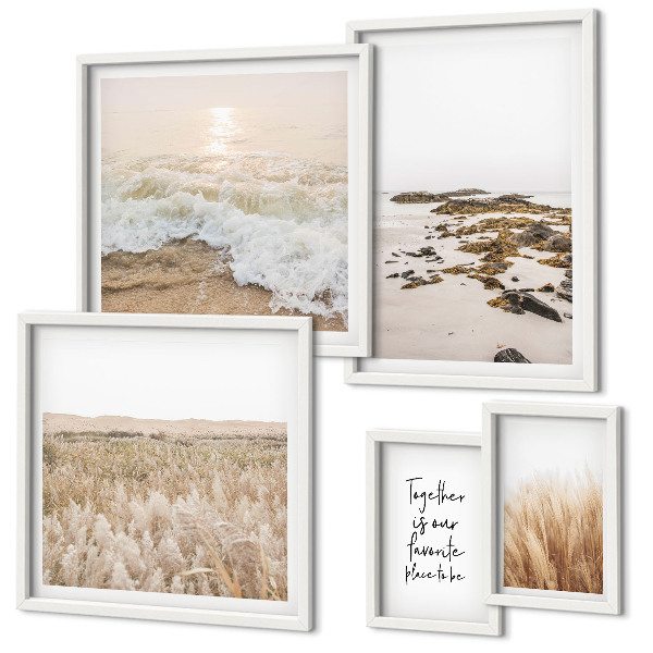 Lot de tableaux encadrés Les paysages naturels des plages