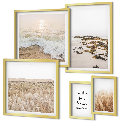 Lot de tableaux encadrés Les paysages naturels des plages