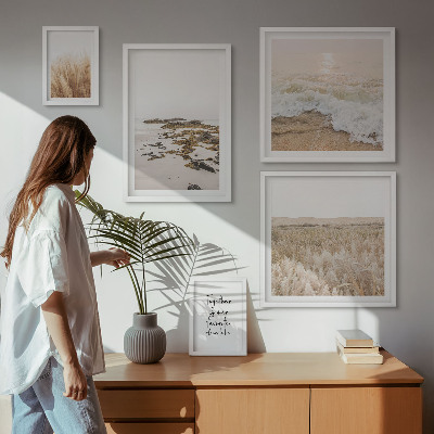 Lot de tableaux encadrés Les paysages naturels des plages