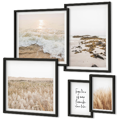 Lot de tableaux encadrés Les paysages naturels des plages