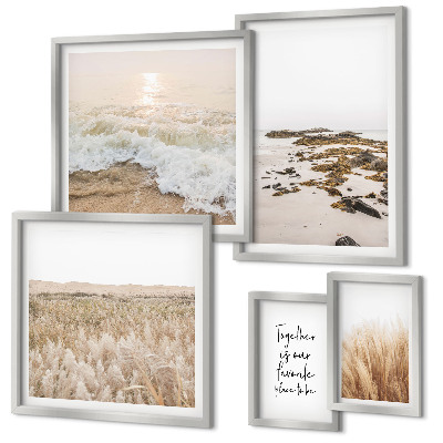 Lot de tableaux encadrés Les paysages naturels des plages
