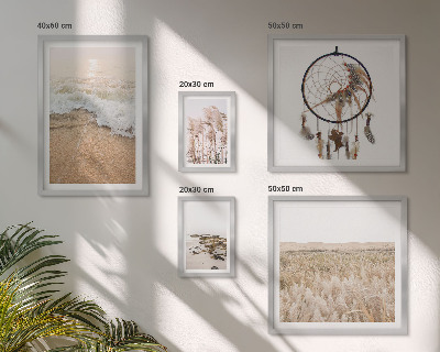 Ensemble de 5 tableaux Paysages de plage naturels