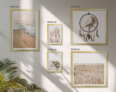 Ensemble de 5 tableaux Paysages de plage naturels
