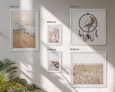 Ensemble de 5 tableaux Paysages de plage naturels