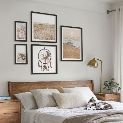 Ensemble de 5 tableaux Paysages de plage naturels