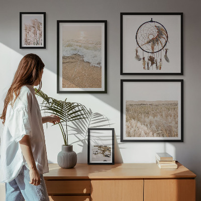 Ensemble de 5 tableaux Paysages de plage naturels