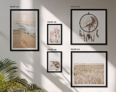 Ensemble de 5 tableaux Paysages de plage naturels