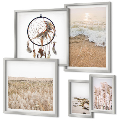 Ensemble de 5 tableaux Paysages de plage naturels