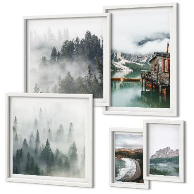 Tableau de décoration murale Paysages de montagne, chalets, eau