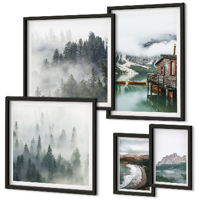 Tableau de décoration murale Paysages de montagne, chalets, eau