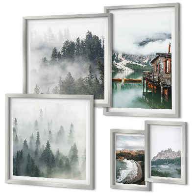 Tableau de décoration murale Paysages de montagne, chalets, eau