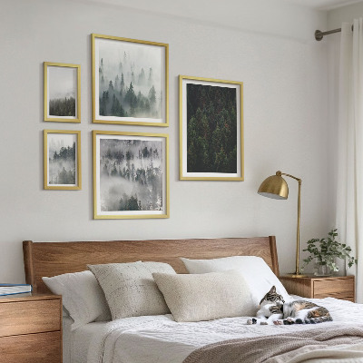 Lot de tableaux encadrés Forêts verdoyantes de paysages brumeux