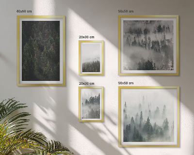 Lot de tableaux encadrés Forêts verdoyantes de paysages brumeux