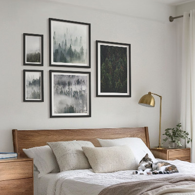 Lot de tableaux encadrés Forêts verdoyantes de paysages brumeux
