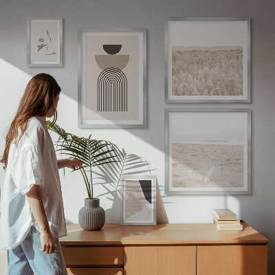 Ensemble de 5 tableaux Paysages abstraits élégants