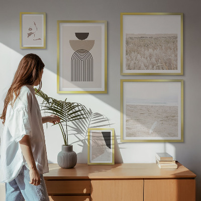 Ensemble de 5 tableaux Paysages abstraits élégants