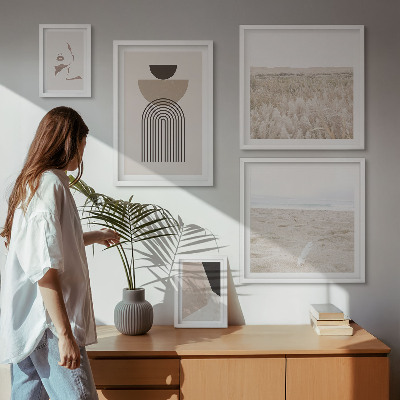 Ensemble de 5 tableaux Paysages abstraits élégants