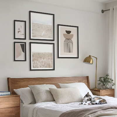 Ensemble de 5 tableaux Paysages abstraits élégants