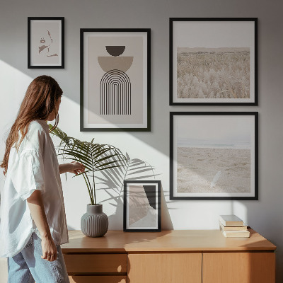 Ensemble de 5 tableaux Paysages abstraits élégants