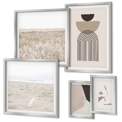 Ensemble de 5 tableaux Paysages abstraits élégants
