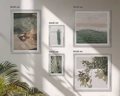 Lot de tableaux encadrés Plantes d'été, détente dans l'eau