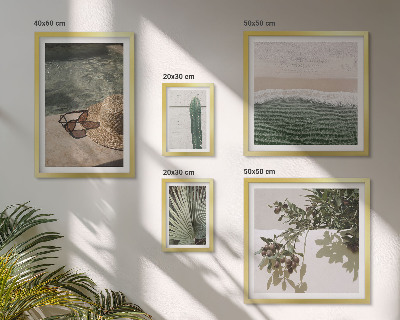 Lot de tableaux encadrés Plantes d'été, détente dans l'eau