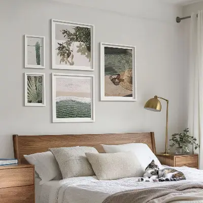 Lot de tableaux encadrés plantes d'été et détente dans l'eau