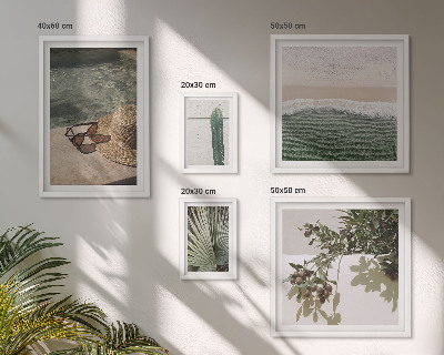 Lot de tableaux encadrés Plantes d'été, détente dans l'eau