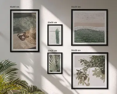 Lot de tableaux encadrés plantes d'été et détente dans l'eau