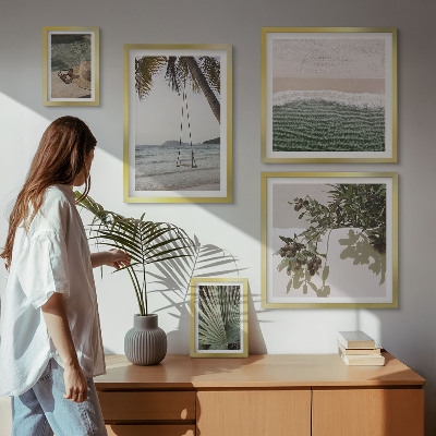 Ensemble de 5 tableaux Plages tropicales en harmonie avec la nature