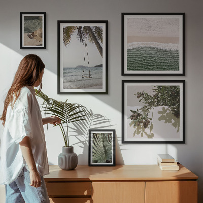 Ensemble de 5 tableaux Plages tropicales en harmonie avec la nature