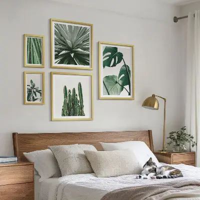 Tableau de décoration murale représentant des plantes tropicales vertes d'intérieur