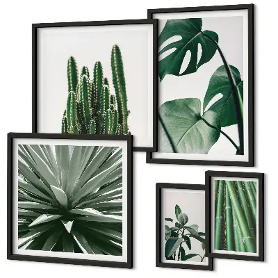 Tableau de décoration murale représentant des plantes tropicales vertes d'intérieur