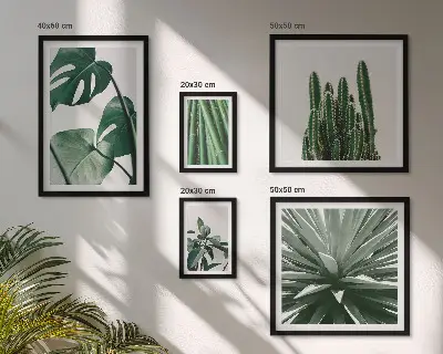 Tableau de décoration murale représentant des plantes tropicales vertes d'intérieur