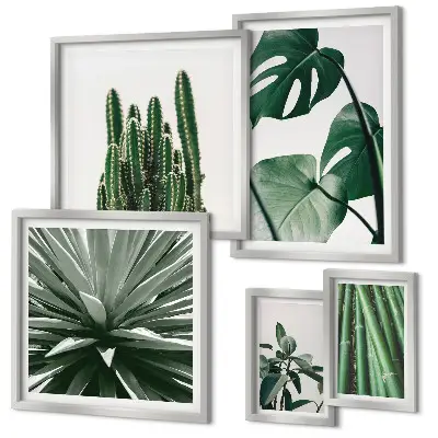 Tableau de décoration murale représentant des plantes tropicales vertes d'intérieur