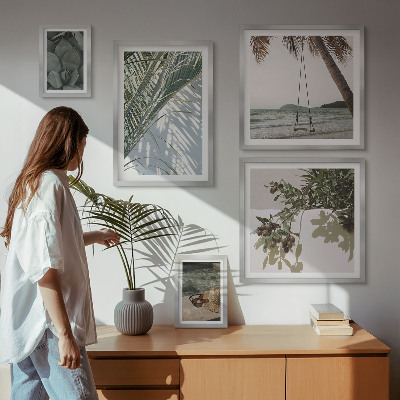 Lot de tableaux encadrés Plantes tropicales relaxantes