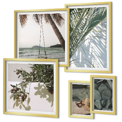 Lot de tableaux encadrés Plantes tropicales relaxantes