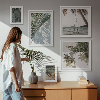 Lot de tableaux encadrés Plantes tropicales relaxantes