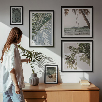 Lot de tableaux encadrés Plantes tropicales relaxantes