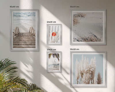 Ensemble de 5 tableaux Vues sur la plage et la nature