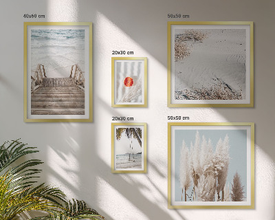Ensemble de 5 tableaux Vues sur la plage et la nature
