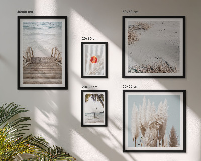 Ensemble de 5 tableaux Vues sur la plage et la nature