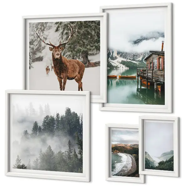 Tableau de décoration murale faune sauvage dans les montagnes