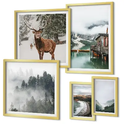 Tableau de décoration murale faune sauvage dans les montagnes