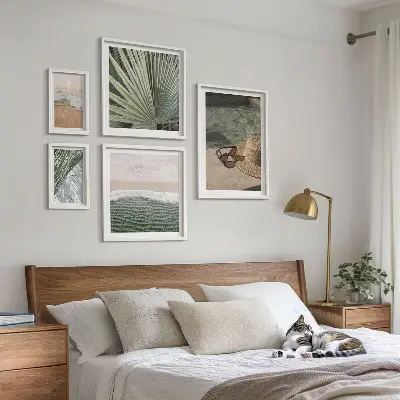 Lot de tableaux encadrés motifs sur le thème aquatique pour les vacances