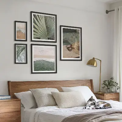 Lot de tableaux encadrés motifs sur le thème aquatique pour les vacances