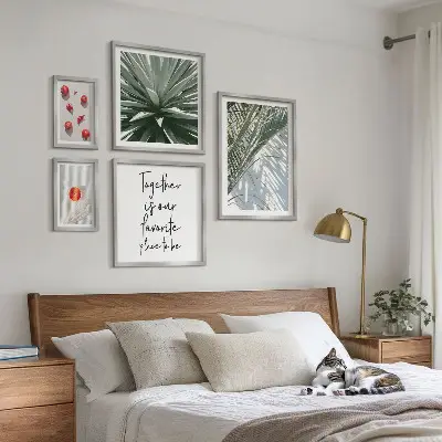Tableau de décoration murale motif bohème avec des plantes des fruits et une ambiance tropicale